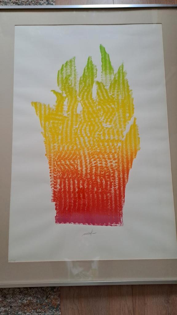 Zeefdruk Heinz Mack "Flammenhand", Antiek en Kunst, Kunst | Litho's en Zeefdrukken, Ophalen