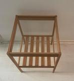 Bijzettafel / Nachtkastje ikea Nesna - Glas & Bamboe, Huis en Inrichting, Minder dan 55 cm, Vierkant, Ophalen, 45 tot 60 cm
