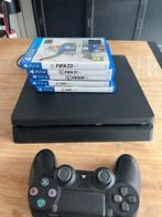 Playstation 4 slim, incl 2 controllers / PS4, Spelcomputers en Games, Spelcomputers | Sony PlayStation 4, Ophalen, Met games, Met 2 controllers