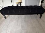 Sofa, zwart fluwelen stof, met capitonnering, Ophalen, Hout, Minder dan 75 cm, 150 tot 200 cm