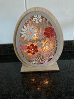 HOUT DECO 187 EI MET LED VERLICHTING BLOEMEN en VLINDER NIEU, Ophalen of Verzenden