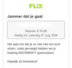 Voucher flixbus, Tickets en Kaartjes, Eén persoon, Overige soorten, Overige typen