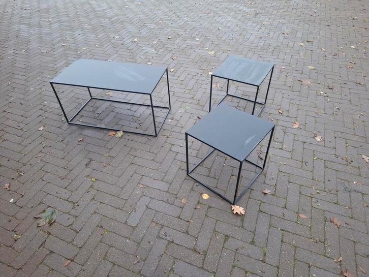 3 Nieuwe Bijzettafels - Strak Design, Huis en Inrichting, Tafels | Bijzettafels, Nieuw, Vierkant, Metaal of Aluminium, Ophalen