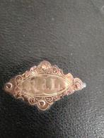 Antieke lederen Sigarenkoker met metalen naamplaatje, Antiek en Kunst, Ophalen of Verzenden