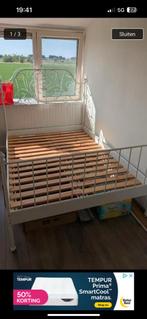 Ikea metalen bed 140/200 zonder lattenbodem, Huis en Inrichting, Slaapkamer | Bedden, Ophalen, Zwart, Tweepersoons, 140 cm