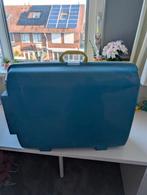 Blauwe Koffer met Wieltjes en Slot, Wieltjes, Gebruikt, 50 tot 60 cm, Hard kunststof