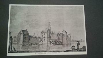 40 / Waardenburg Ruïne Kasteel  in 1728  lichtdruk 1922 beschikbaar voor biedingen