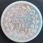 5 Cent 1862, Koning Willem III, Verzenden, Zilver, Losse munt