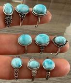 Larimar ringen 925 zilver verstelbaar, Sieraden, Tassen en Uiterlijk, Edelstenen, Ophalen of Verzenden, Nieuw