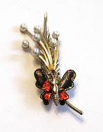 Leuke vergulden broche vlindertje., Overige materialen, Overige kleuren, Ophalen of Verzenden, Zo goed als nieuw