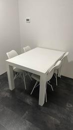 Eettafel met 4 zgan stoelen, Huis en Inrichting, Tafels | Eettafels, Ophalen of Verzenden, Zo goed als nieuw, Rechthoekig, 50 tot 100 cm
