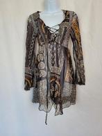 Stoere bruin doorschijnende jaren '70 blouse mt S, Kleding | Dames, Carnaval, ., Ophalen of Verzenden, Zo goed als nieuw