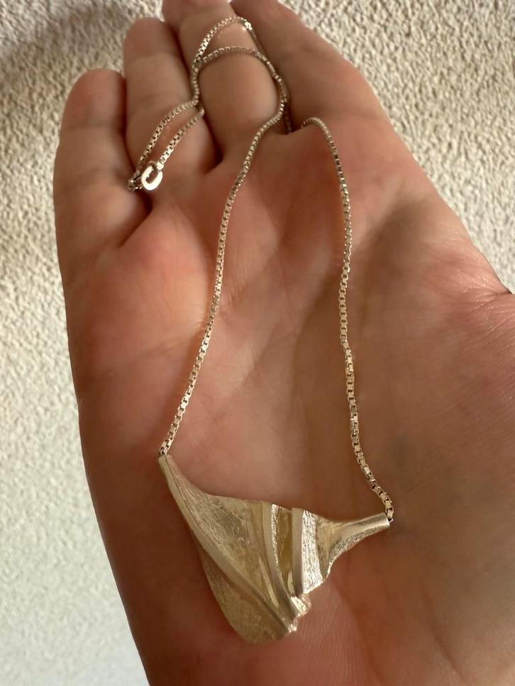 M161/NIELS ERIK From Denmark MODERNIST ketting, Sieraden, Tassen en Uiterlijk, Kettingen, Gebruikt, Zilver, Zilver, Verzenden