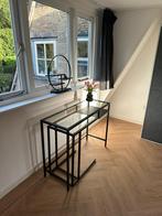 Ikea glazen computertafel met bijzettafel, Ophalen, Zo goed als nieuw