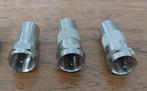 Coax Adapters/Koppelstukken F-Connecter Male/Coax Male (3x)., Ophalen of Verzenden, Nieuw, Coaxiale kabel