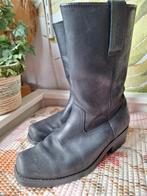 Laarzen zwart leer cowboy western biker 41, Kleding | Dames, Schoenen, Ophalen of Verzenden, Zo goed als nieuw, Zwart, Hoge laarzen