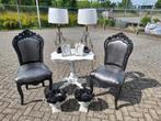 2 x mat zwarte stoelen opnieuw gestoffeerd croco, Ophalen of Verzenden, Zo goed als nieuw, Eén