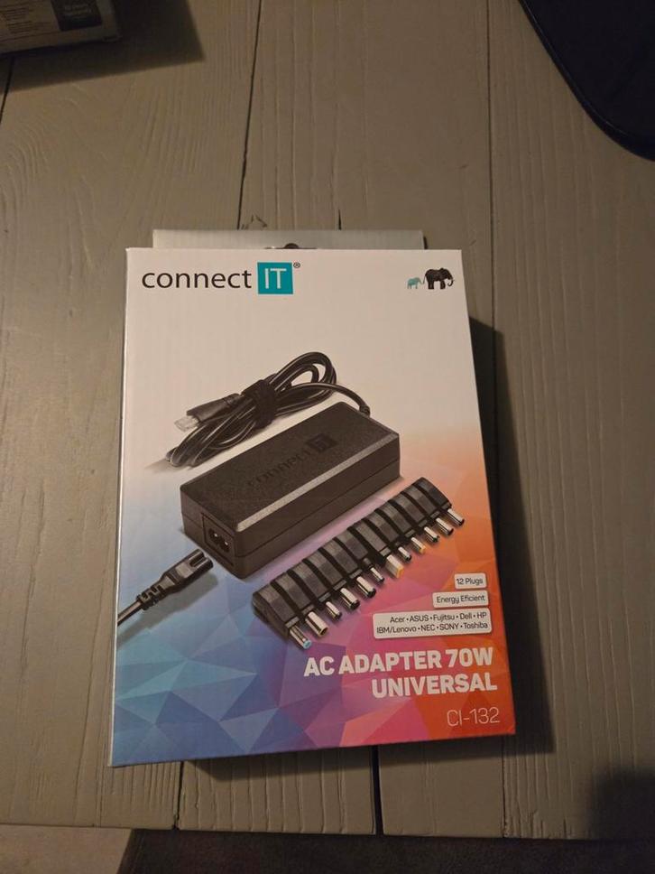Universele Laptop Lader - Connect IT 70W, Computers en Software, Laptop-opladers, Nieuw, Ophalen of Verzenden