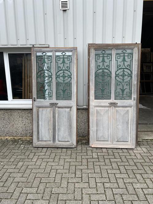 eiken antieke voordeuren, Doe-het-zelf en Verbouw, Deuren en Horren, Zo goed als nieuw, Buitendeur, 200 tot 215 cm, 80 tot 100 cm