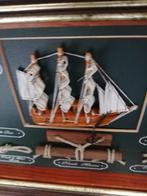 PRACHTIG OUD MARITIEM 3D DIORAMA 67X33 CM MOOIE STAAT, Gebruikt, Gebruiksvoorwerp, Motorboot of Zeilboot, Ophalen of Verzenden