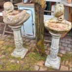 2 x antiek vogelbad waterschaal op zuil. ca. 80 cm hoog, Tuin en Terras, Ophalen, Zo goed als nieuw