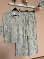 Object pak - Beige bladmotief - Maat 38 broek maat 40 blouse, Ophalen of Verzenden, Zo goed als nieuw, Maat 38/40 (M), Beige