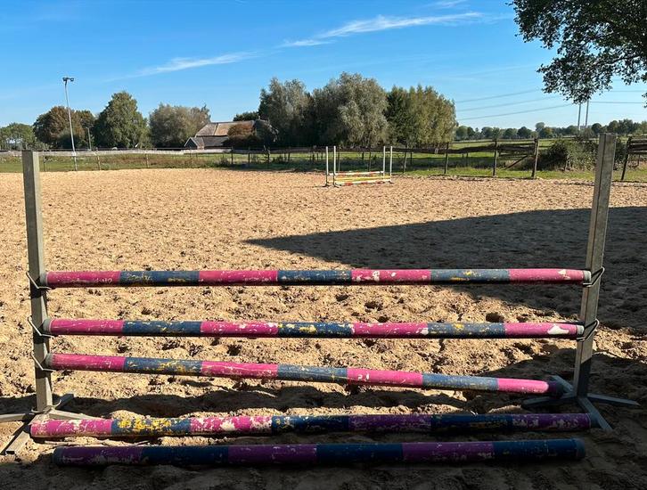 Hindernisbalken + 2 (eventueel 4) staanders., Dieren en Toebehoren, Paarden en Pony's | Overige Paardenspullen, Gebruikt, Springen