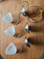 Wandlampjes 3 stuks frosted marmer effect, Huis en Inrichting, Lampen | Wandlampen, Ophalen of Verzenden, Zo goed als nieuw, Glas