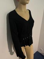 Zara blouse zwart cintuur L 42 bloesje top feest, Ophalen of Verzenden