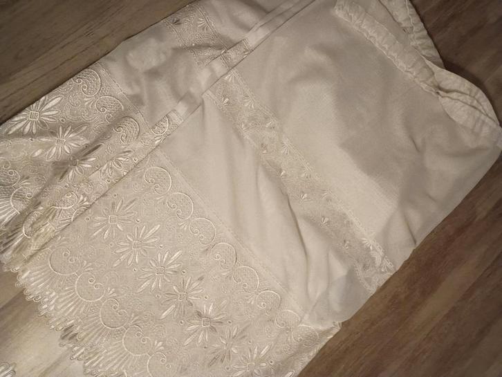 Vitrage met Mooie Kant, Huis en Inrichting, Stoffering | Gordijnen en Lamellen, Zo goed als nieuw, 100 tot 150 cm, 100 tot 150 cm