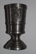 6 tinnen bekers met wapenschild, 98% zuiver tin, made in Ita, Ophalen