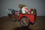 Bakfiets kerstmis kerst sneeuwpop cadeaus kerstboom winter, Ophalen of Verzenden, Nieuw