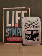 Metalen Vintage retro wandborden, Huis en Inrichting, Woonaccessoires | Tekstborden en Spreuken, Ophalen of Verzenden, Zo goed als nieuw