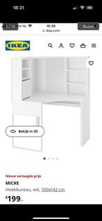 Witte  Hoekbureau IKEA, Gebruikt, Ophalen of Verzenden