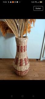 Rieten vaas, 43 cm hoog, Overige materialen, Overige kleuren, Ophalen of Verzenden, Zo goed als nieuw