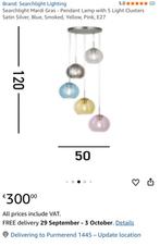 Mardi Gras bollen lamp gekleurd glas Led, Verzenden, Zo goed als nieuw, Metaal of Aluminium, Led