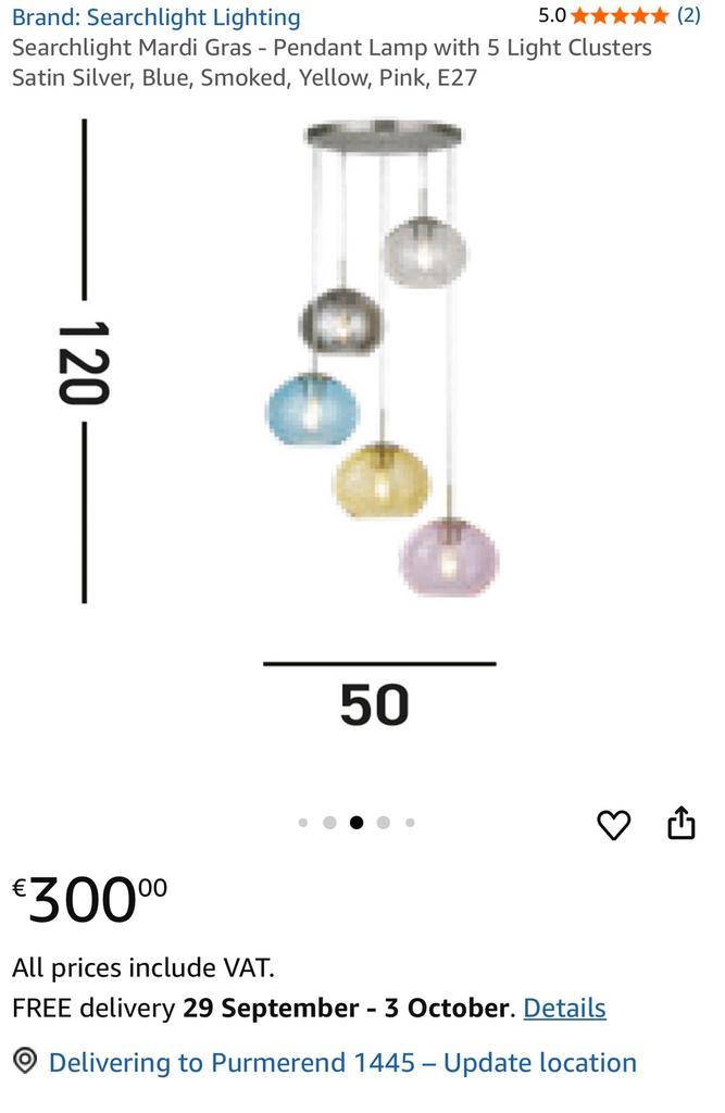 Mardi Gras bollen lamp gekleurd glas Led, Huis en Inrichting, Lampen | Spots, Zo goed als nieuw, Metaal of Aluminium, Led, Verzenden