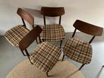 Set Midcentury vintage Deens design stoelen, Ophalen, Hout, Gebruikt, Bruin
