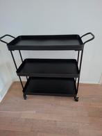 By-Boo zwarte trolley, Huis en Inrichting, Tafels | Sidetables, Ophalen, Gebruikt, 50 tot 100 cm, Rond