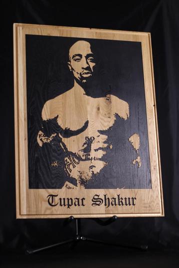 Tupac | Schilderij | Gefreesd in Eiken beschikbaar voor biedingen