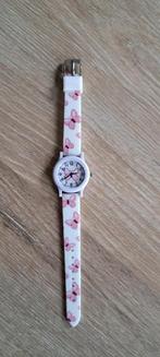 NIEUW kinderhorloge meisjes vlinders roze/wit, Sieraden, Tassen en Uiterlijk, Nieuw, Ophalen of Verzenden, Wit