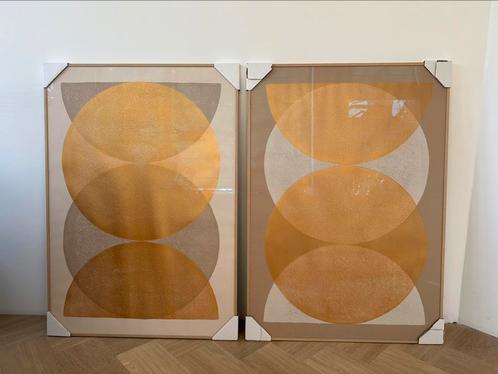 2 originele Enkel Art Studio prints in eikenhouten lijst, Huis en Inrichting, Woonaccessoires | Wanddecoraties, Nieuw, Ophalen