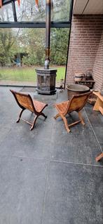 Liefhebber gezocht 2 oude openhaard stoeltjes, Ophalen, Gebruikt, Minder dan 75 cm, Hout