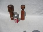 Drie Japanse Kokeshi poppen van hout, Ophalen of Verzenden
