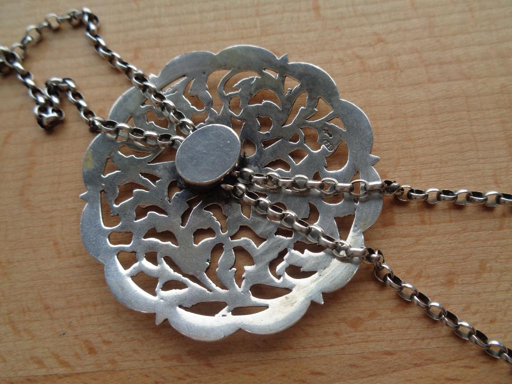 zilveren schuifketting met grote hanger NIEKERK N10 [272], Verzenden, Zilver, Ketting