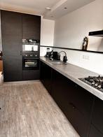 Luxe complete keuken - zwart met betonlook blad - als nieuw!, Ophalen, Zwart, Hoekkeuken, Zo goed als nieuw
