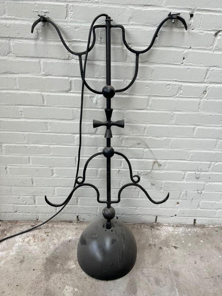 Prachtige rustieke/antieke kerklampen., Huis en Inrichting, Lampen | Hanglampen, Gebruikt, 75 cm of meer, Glas, Metaal, Overige materialen