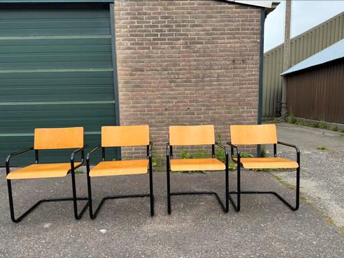 Unieke industriële vintage buizen stoelen retro, Huis en Inrichting, Stoelen, Gebruikt, Zwart, Ophalen of Verzenden