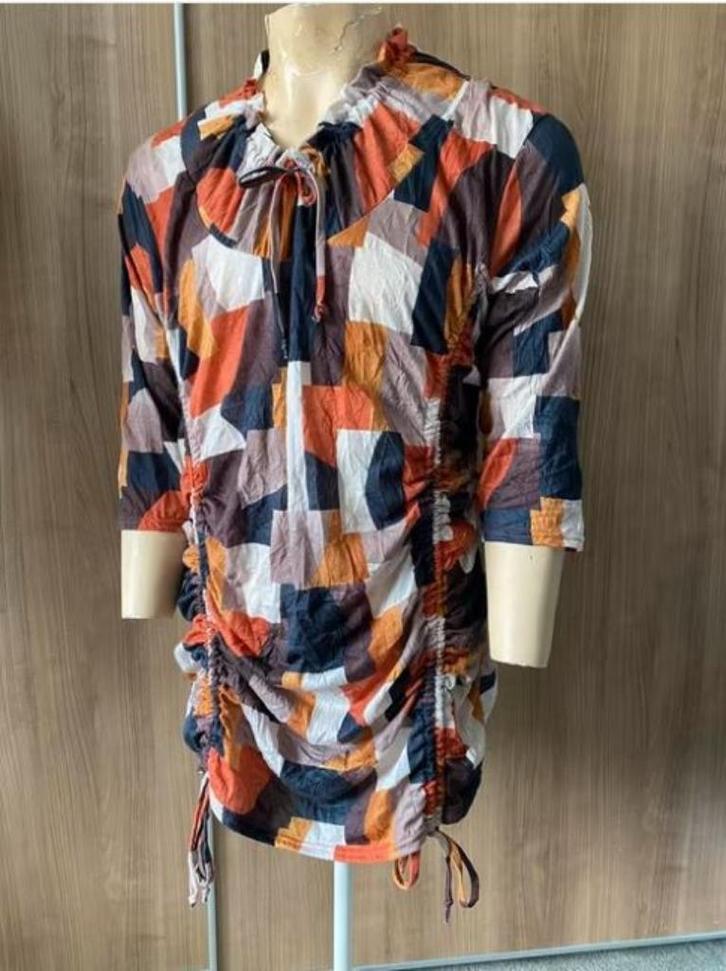 Imitz kreukel Tuniek mt. XXL, Kleding | Dames, Grote Maten, Zo goed als nieuw, Blouse of Tuniek, Oranje, Ophalen of Verzenden
