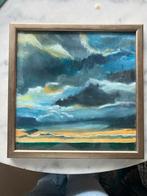 Wolkenlandschap - Olieverf op Hout - 30x30 cm, Ophalen of Verzenden